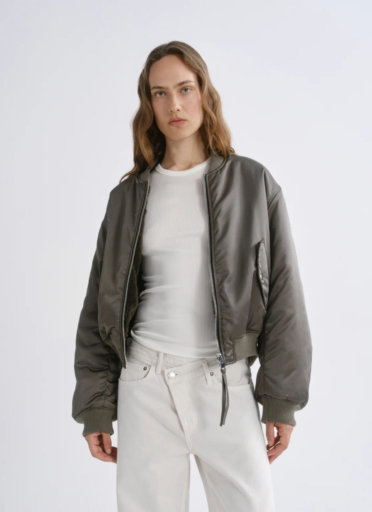 Frankie Reversible Bomber - Dusky Green