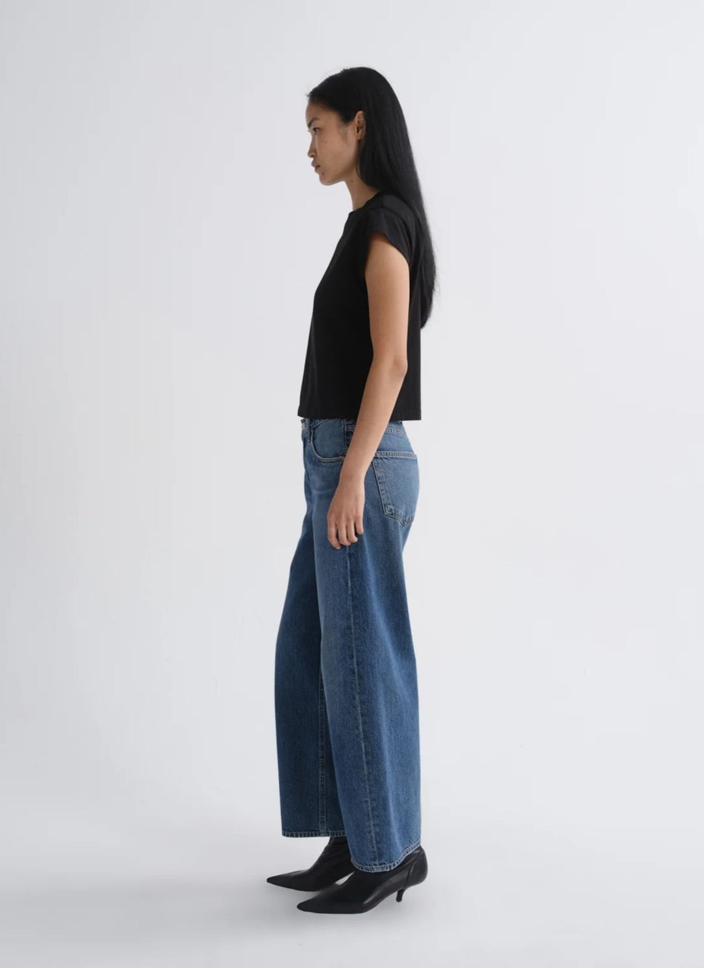 Low Curve Curb Jeans - Mid Worn Indigo