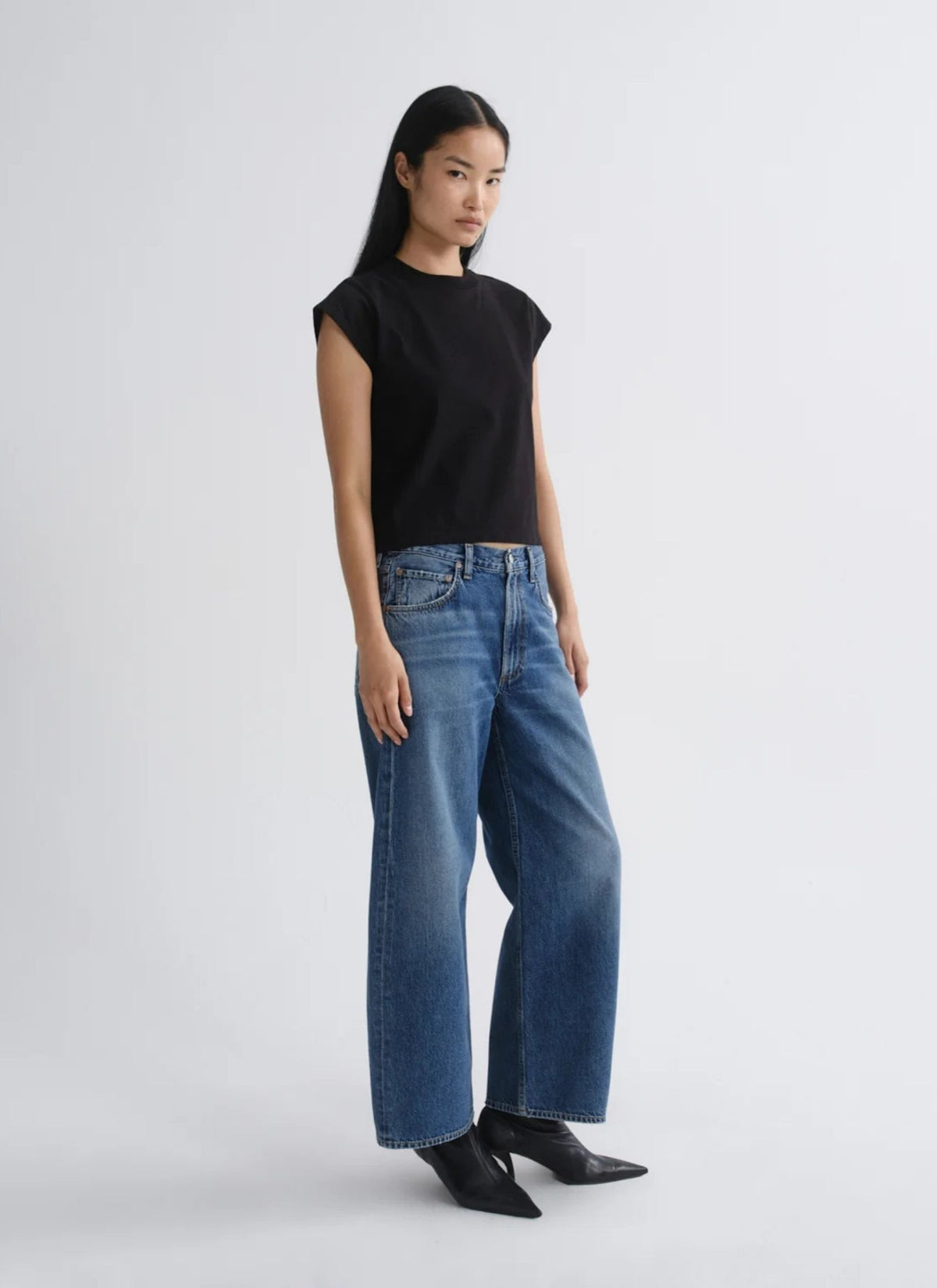 Low Curve Curb Jeans - Mid Worn Indigo