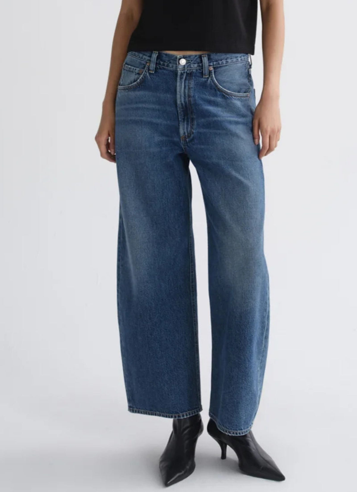 Low Curve Curb Jeans - Mid Worn Indigo