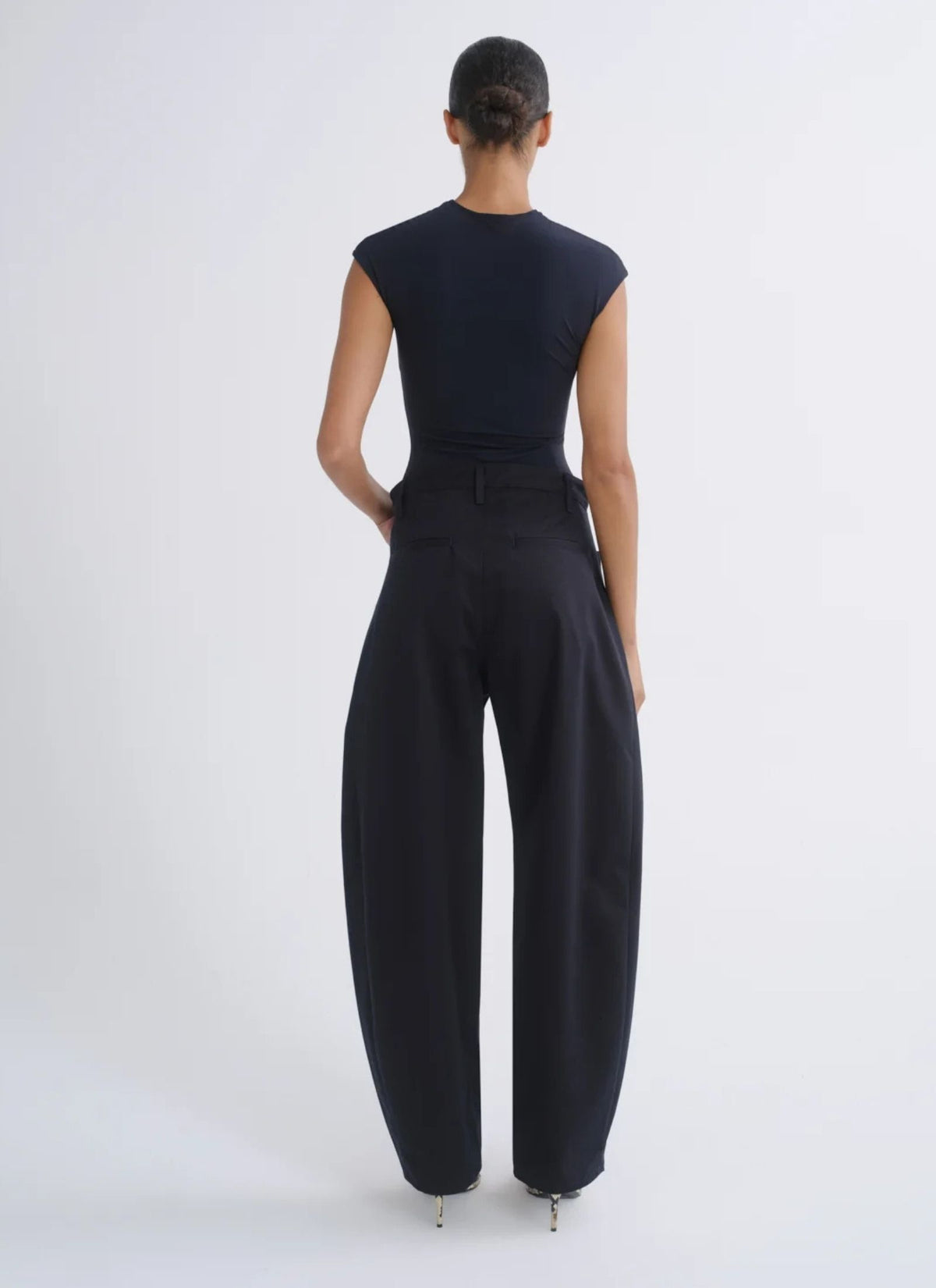 Luna Twill Trousers - Dark Navy Black