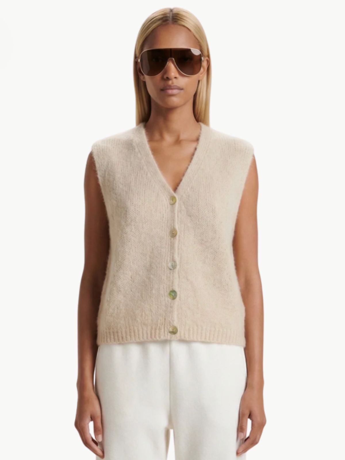 Telma Knitted Vest - Beige