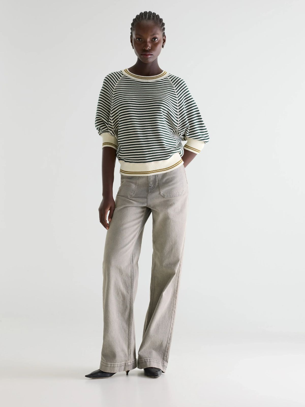 Anglet Stripe Knit - Dark Green