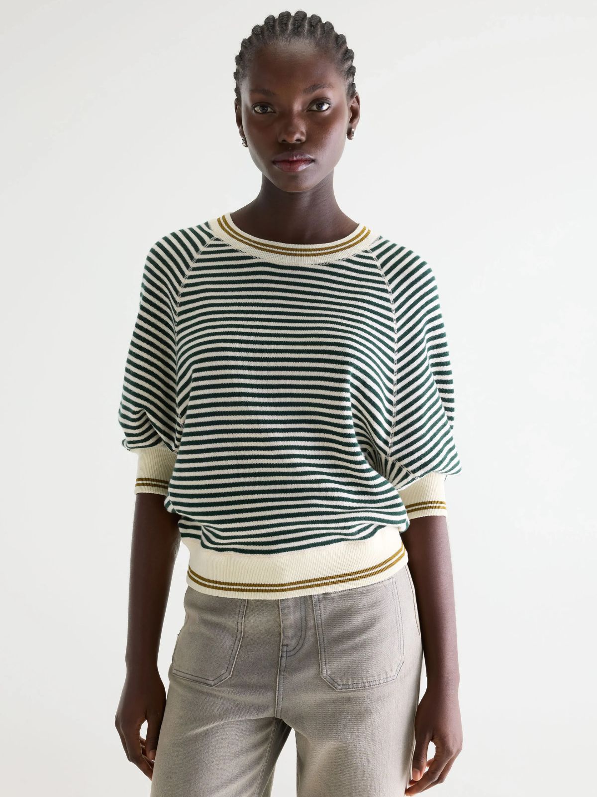 Anglet Stripe Knit - Dark Green