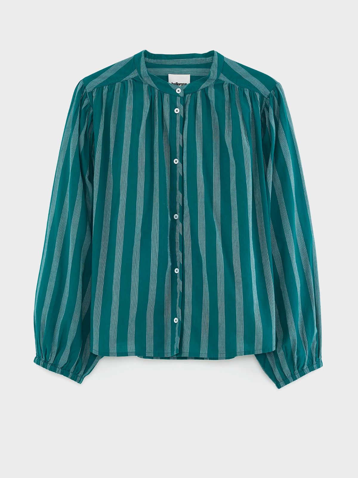 Cherry Sriped Blouse - Teal
