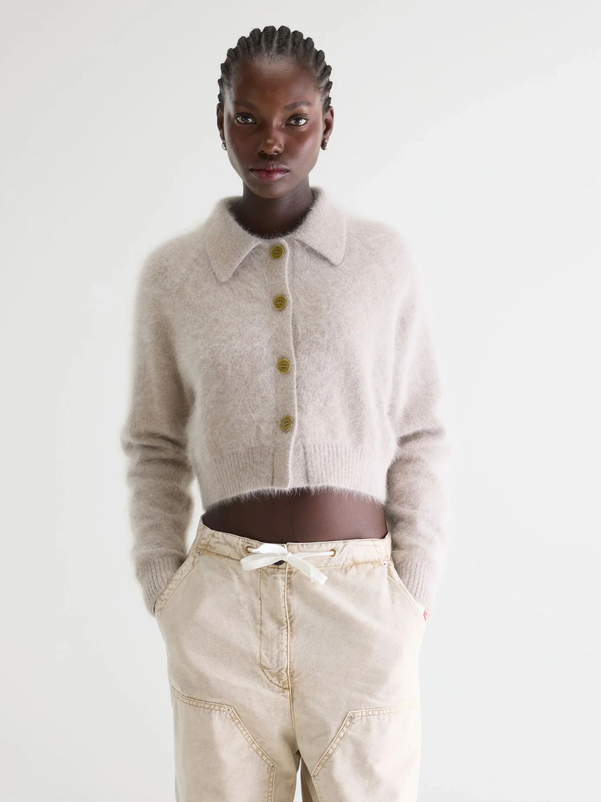 Datco Angora Cardigan - Light Grey