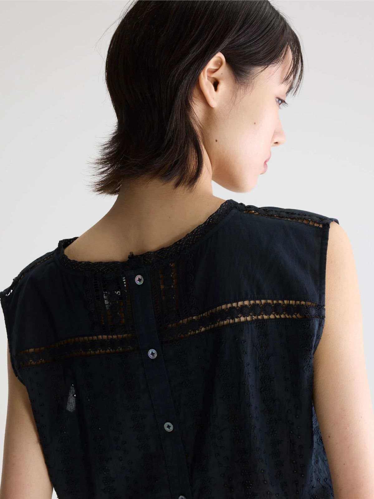 Donna Embroidered Top - Charcoal