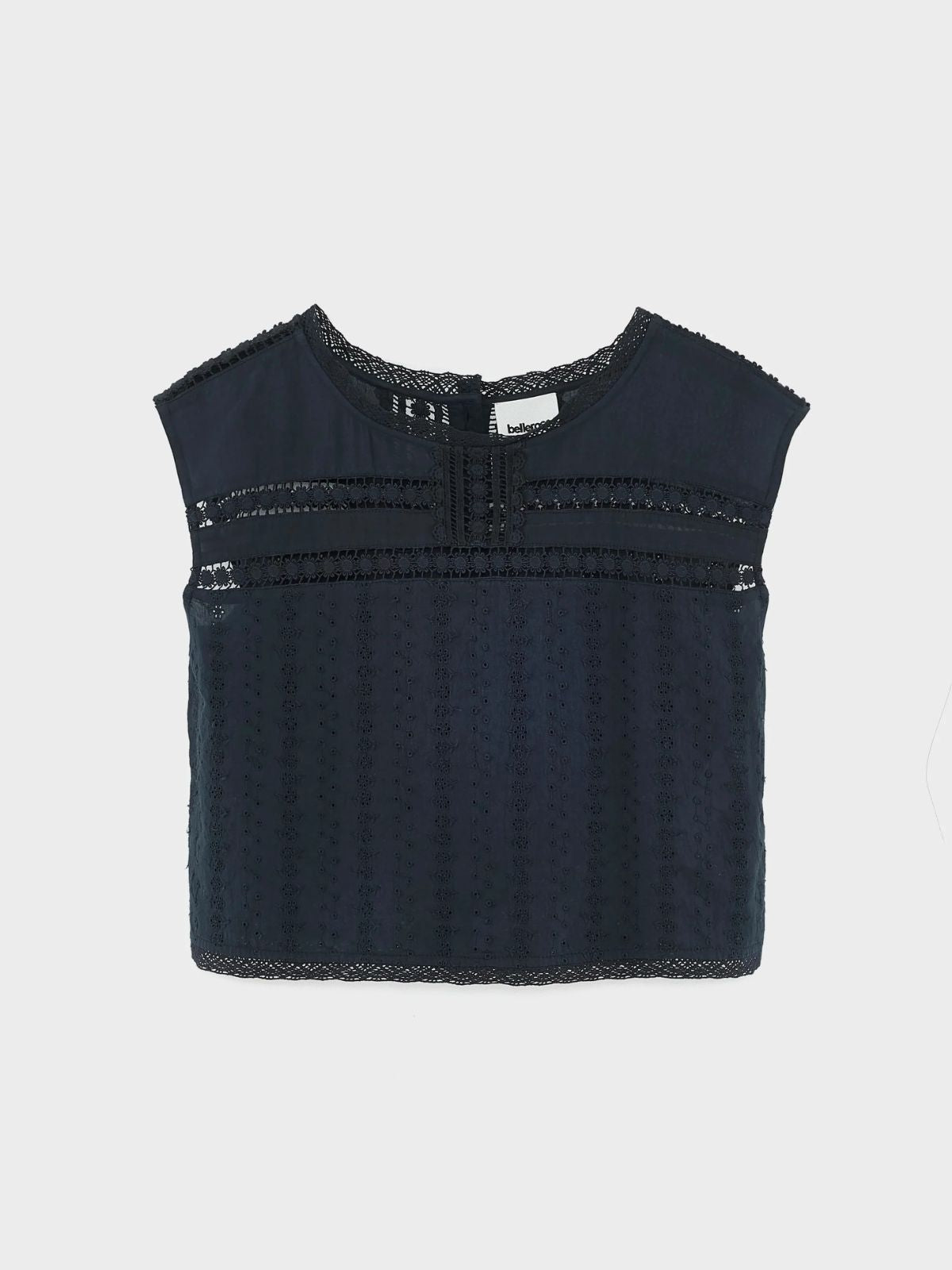 Donna Embroidered Top - Charcoal