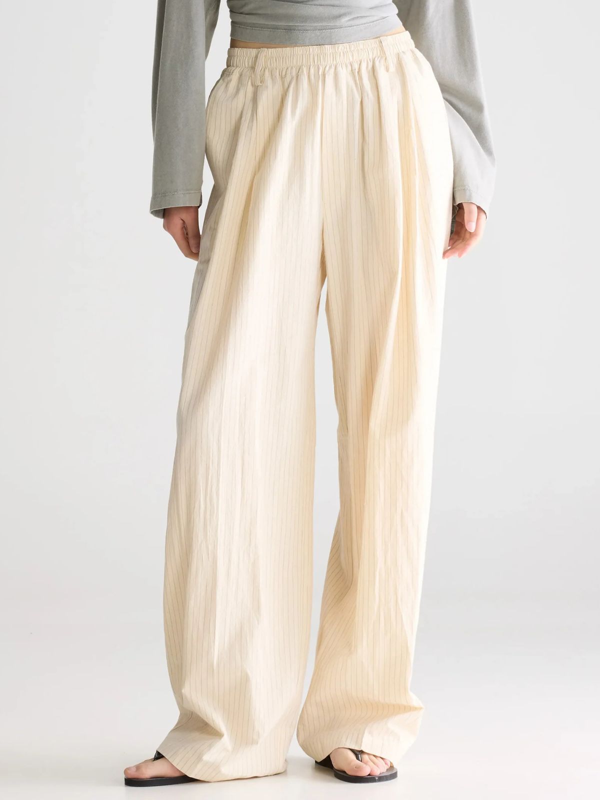 Jilo Pinstripe Trousers - Cream