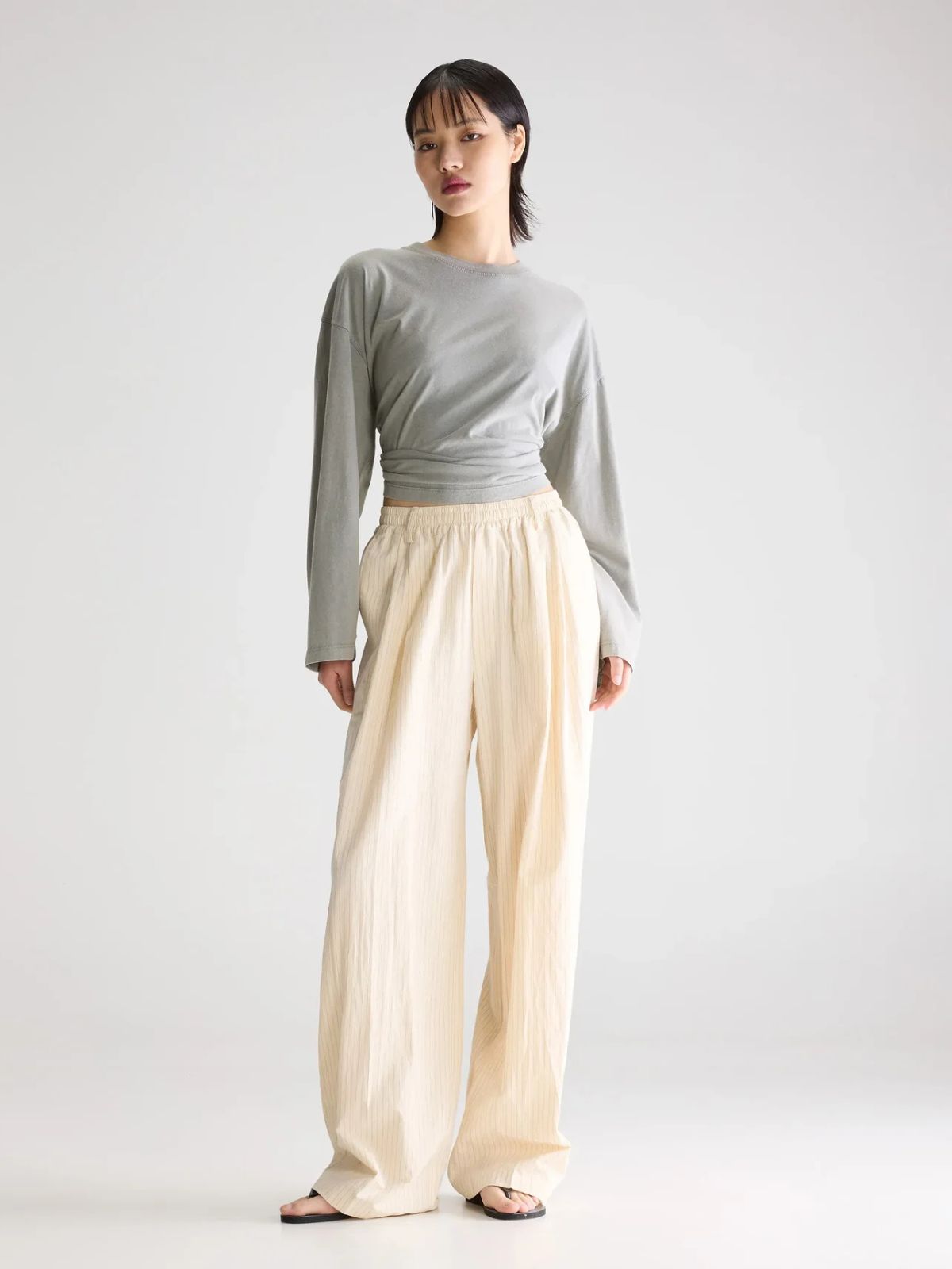 Jilo Pinstripe Trousers - Cream