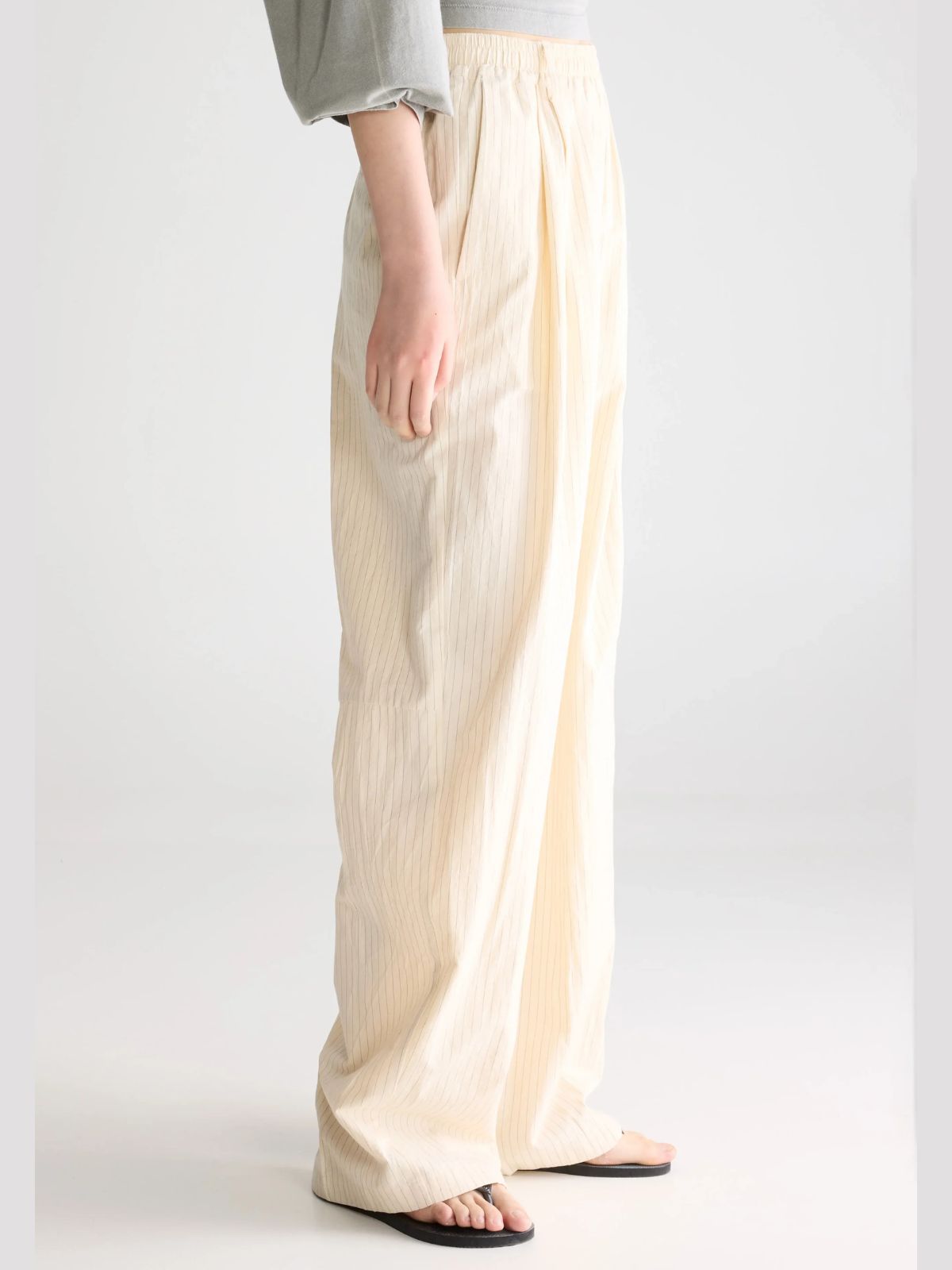 Jilo Pinstripe Trousers - Cream