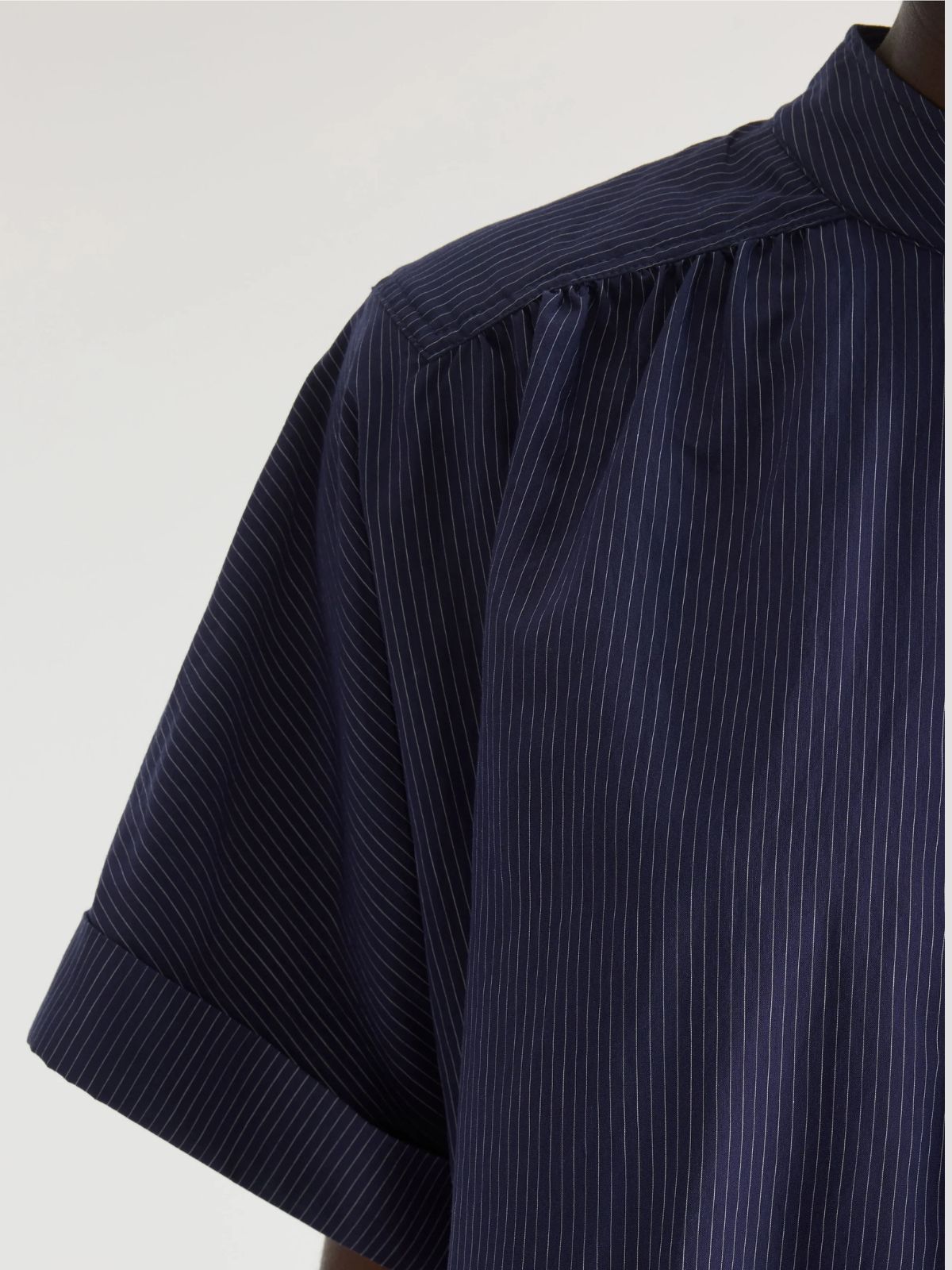 Pear Pinstripe Blouse - Navy