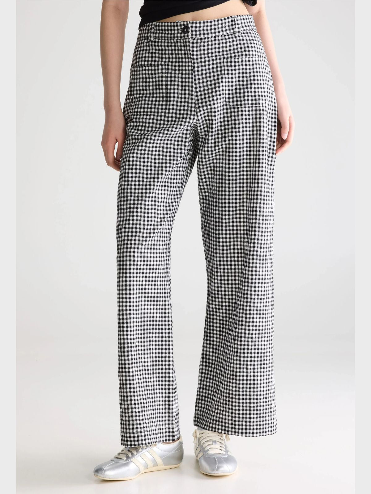 Vivia Check Trousers - Black & White