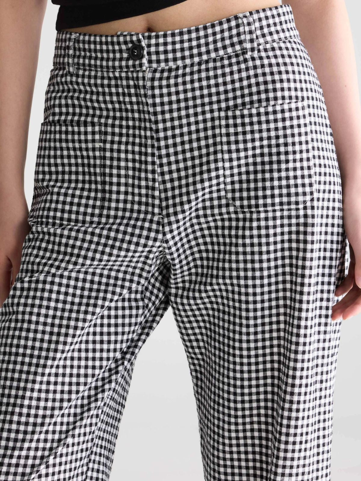 Vivia Check Trousers - Black & White