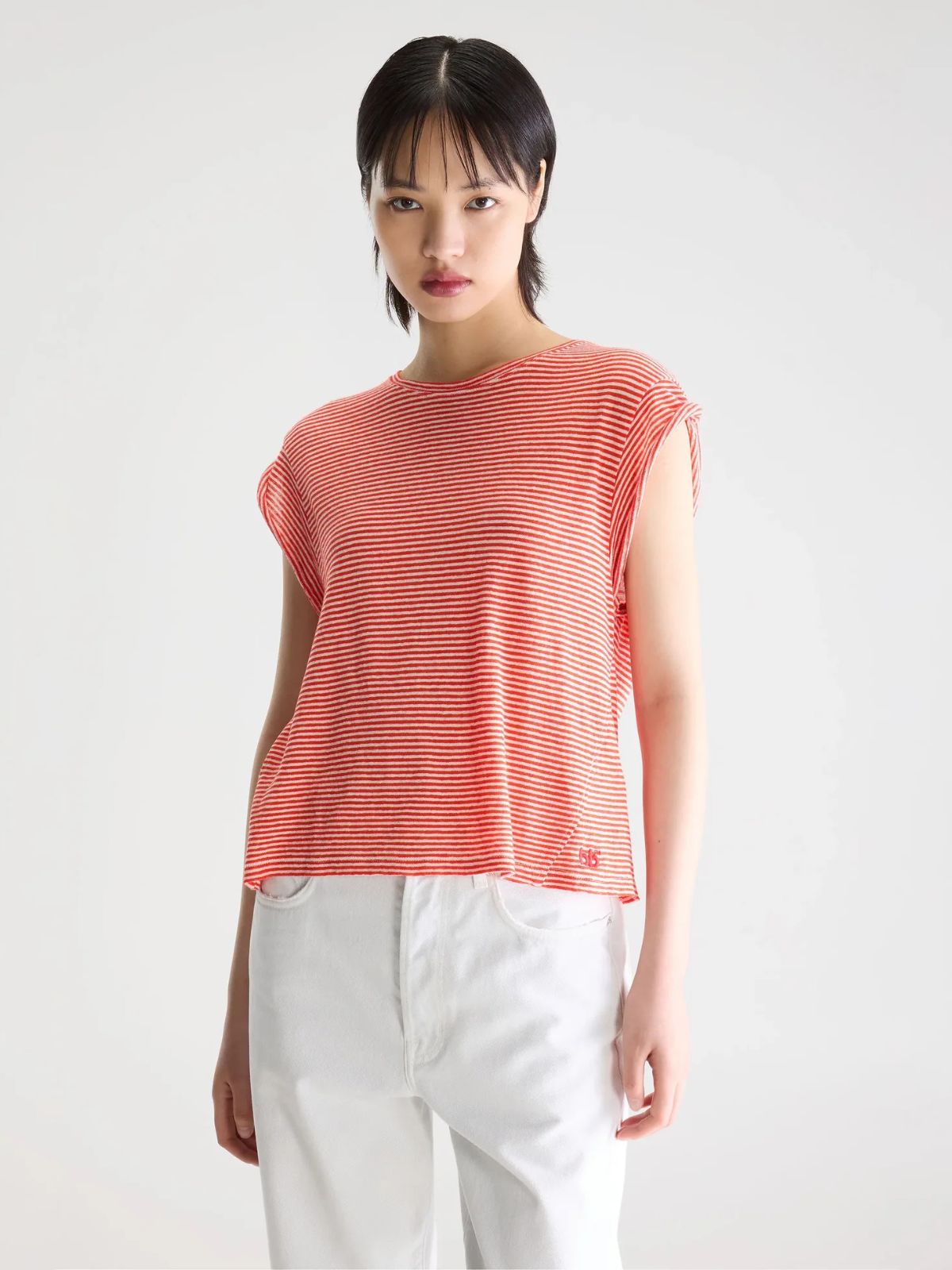 Vlyn Stripe T-Shirt - Coral
