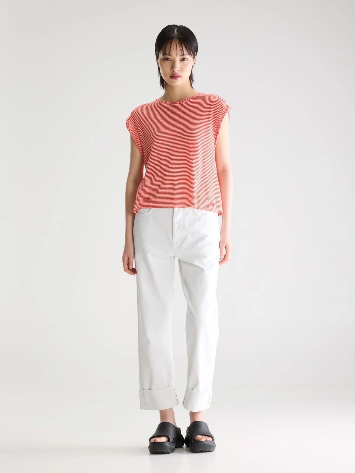 Vlyn Stripe T-Shirt - Coral