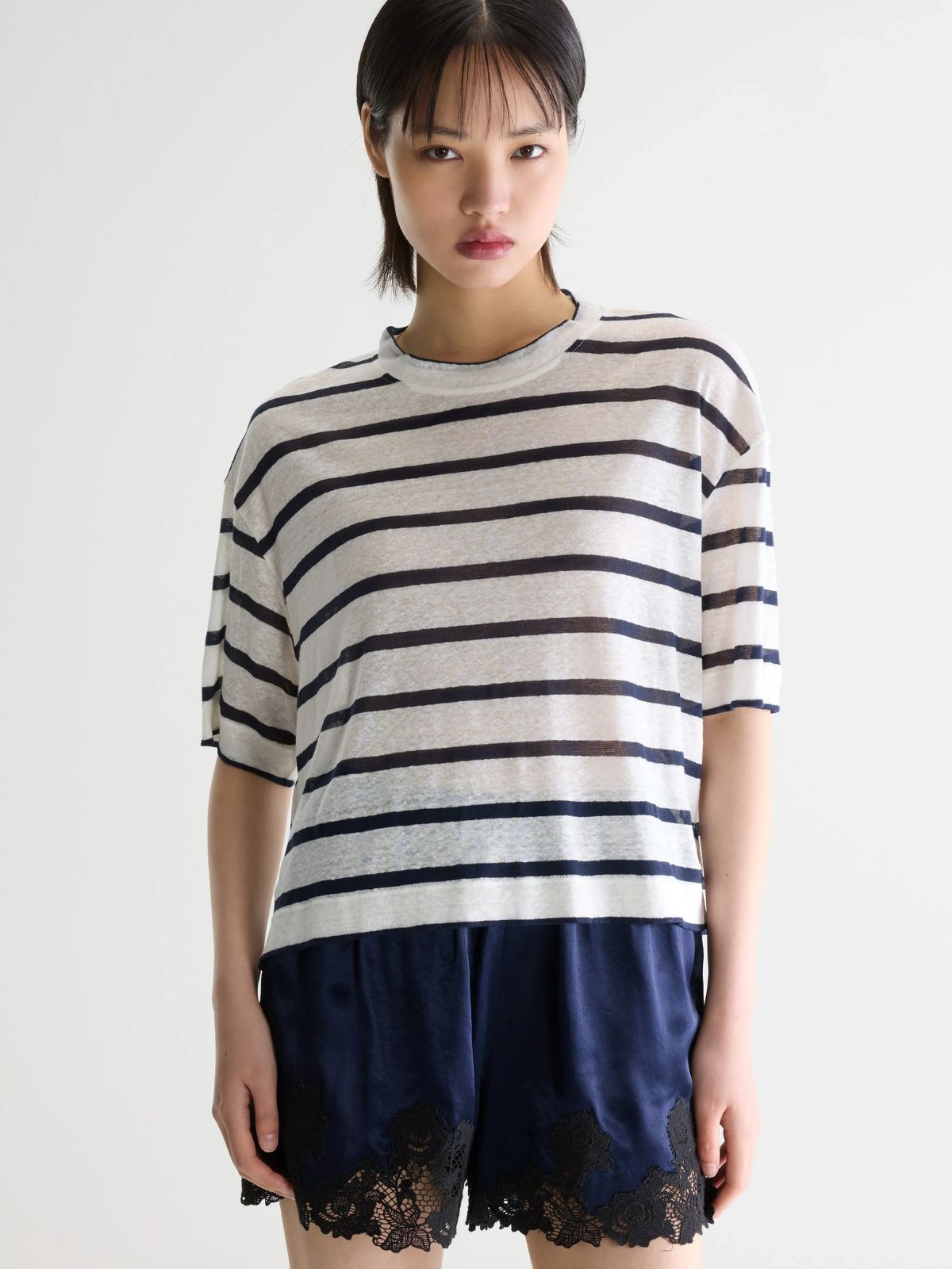 Vydel Stripe T-Shirt - Navy & White
