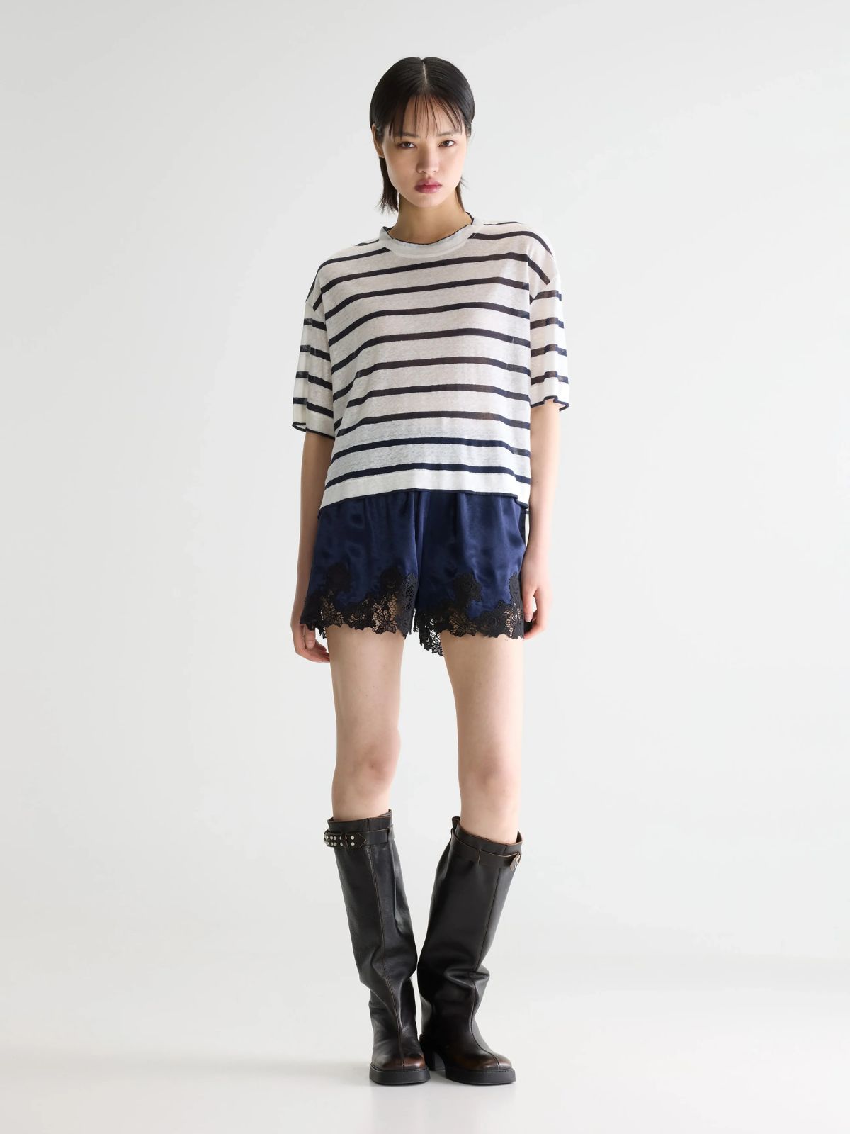 Vydel Stripe T-Shirt - Navy & White
