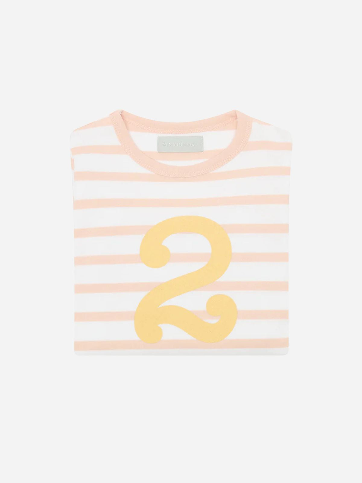 Iris Fashion - BOB & BLOSSOM - Breton Striped Number T-Shirt - Powder Pink