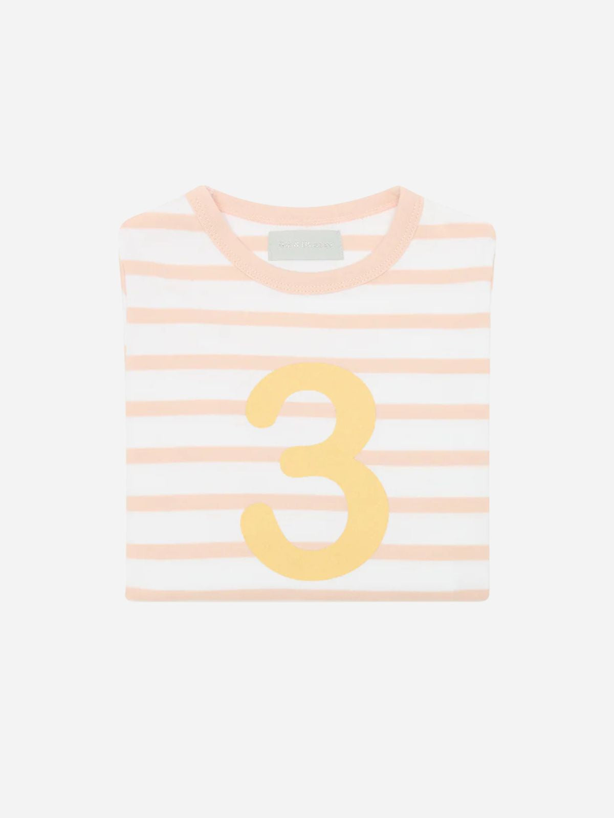Iris Fashion - BOB & BLOSSOM - Breton Striped Number T-Shirt - Powder Pink