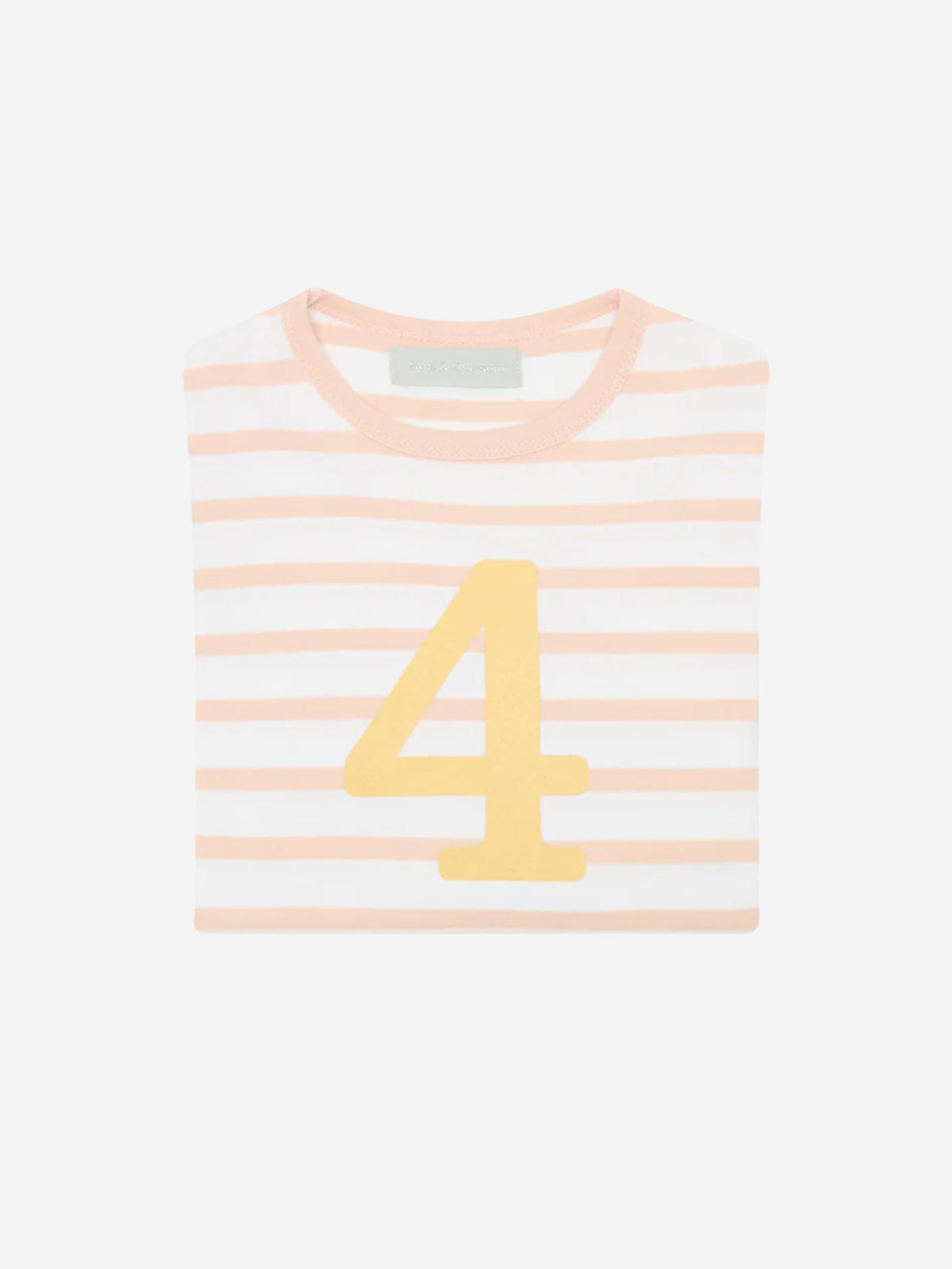 Iris Fashion - BOB & BLOSSOM - Breton Striped Number T-Shirt - Powder Pink