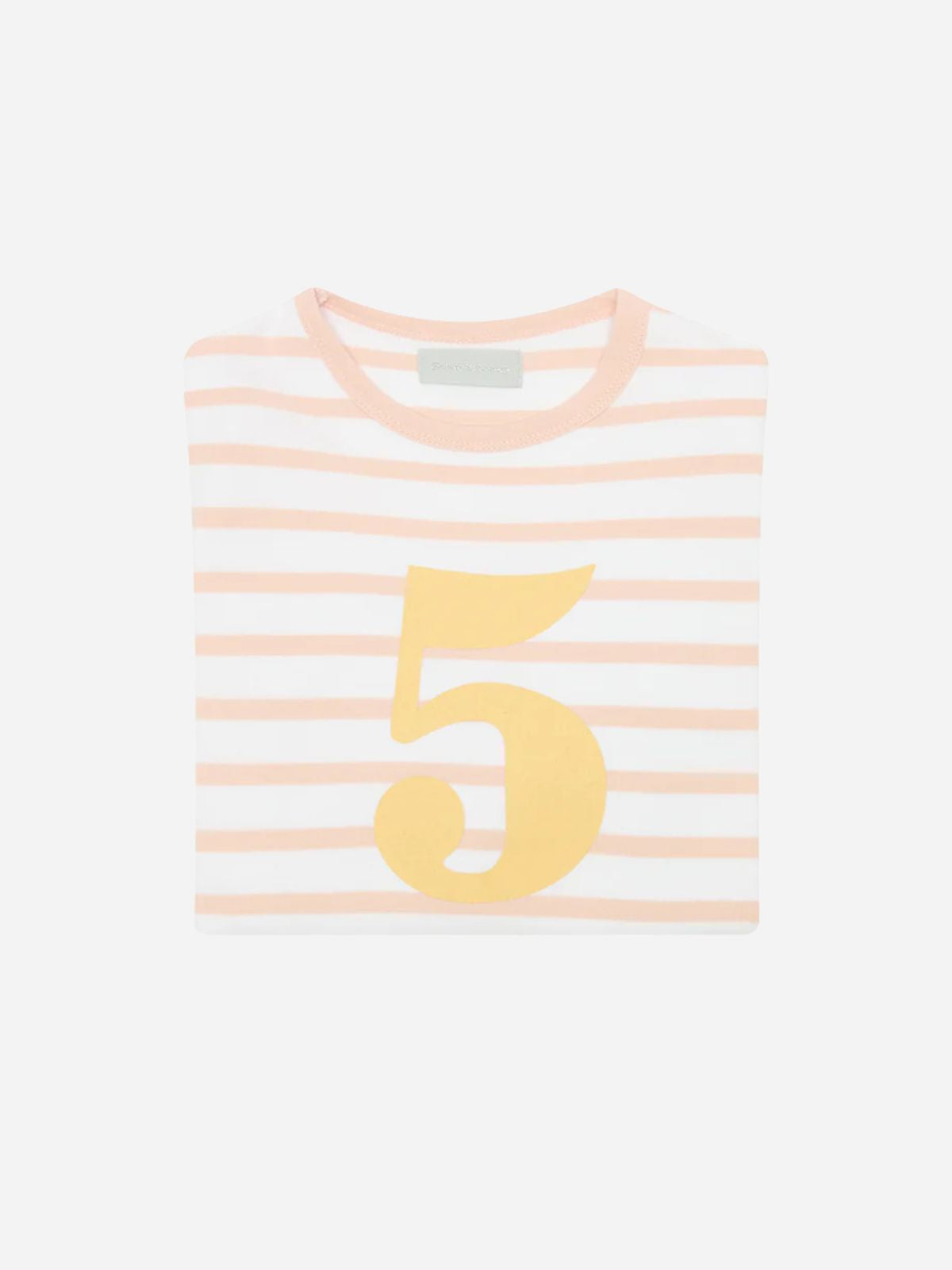 Iris Fashion - BOB & BLOSSOM - Breton Striped Number T-Shirt - Powder Pink