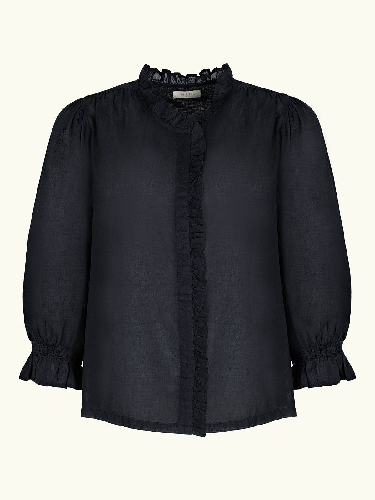 Frankie Voile Ruffle Blouse - Black