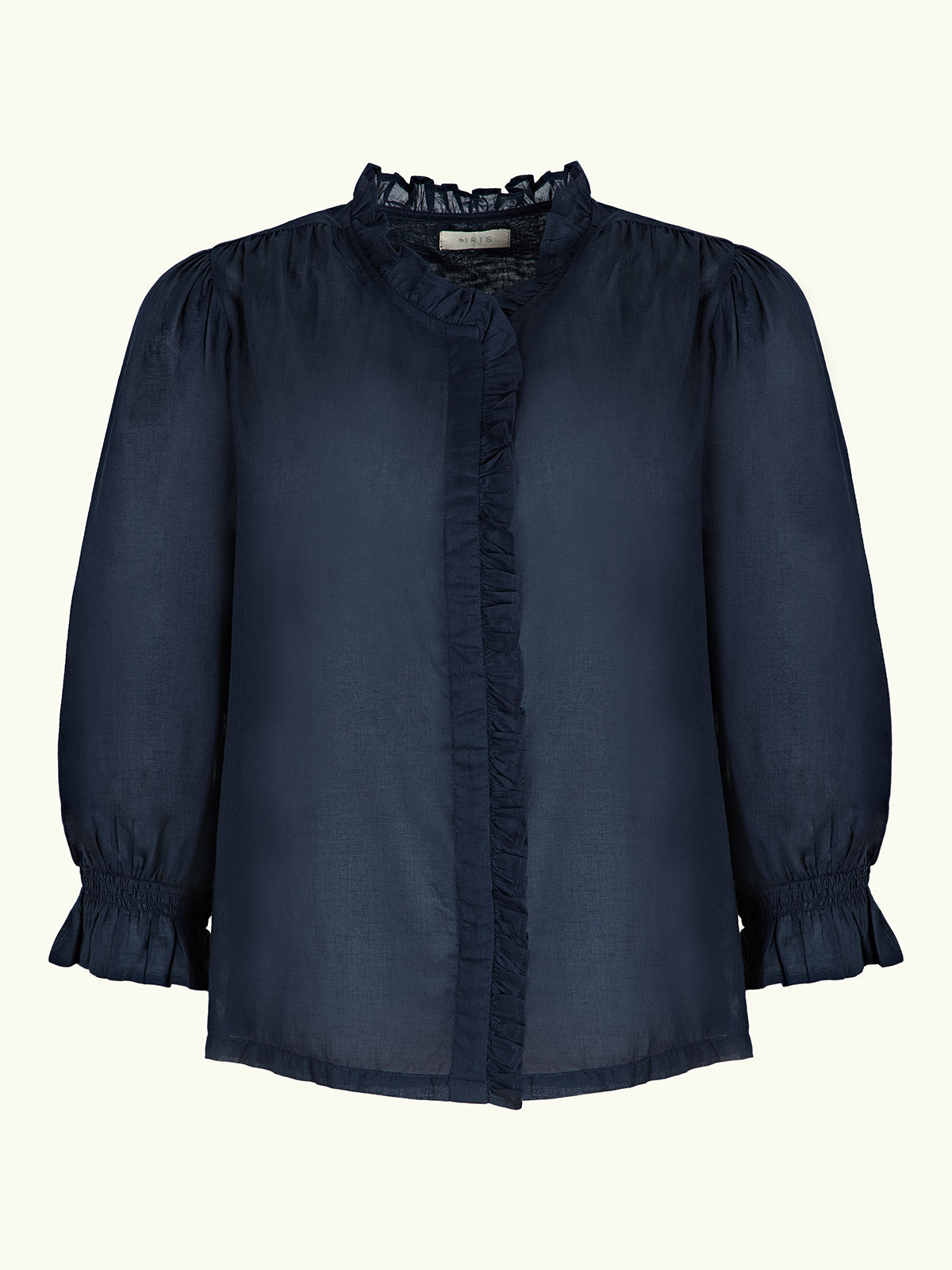Frankie Voile Ruffle Blouse - Navy