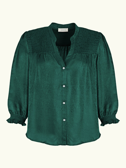 Rhys Silk Blend Blouse - Green