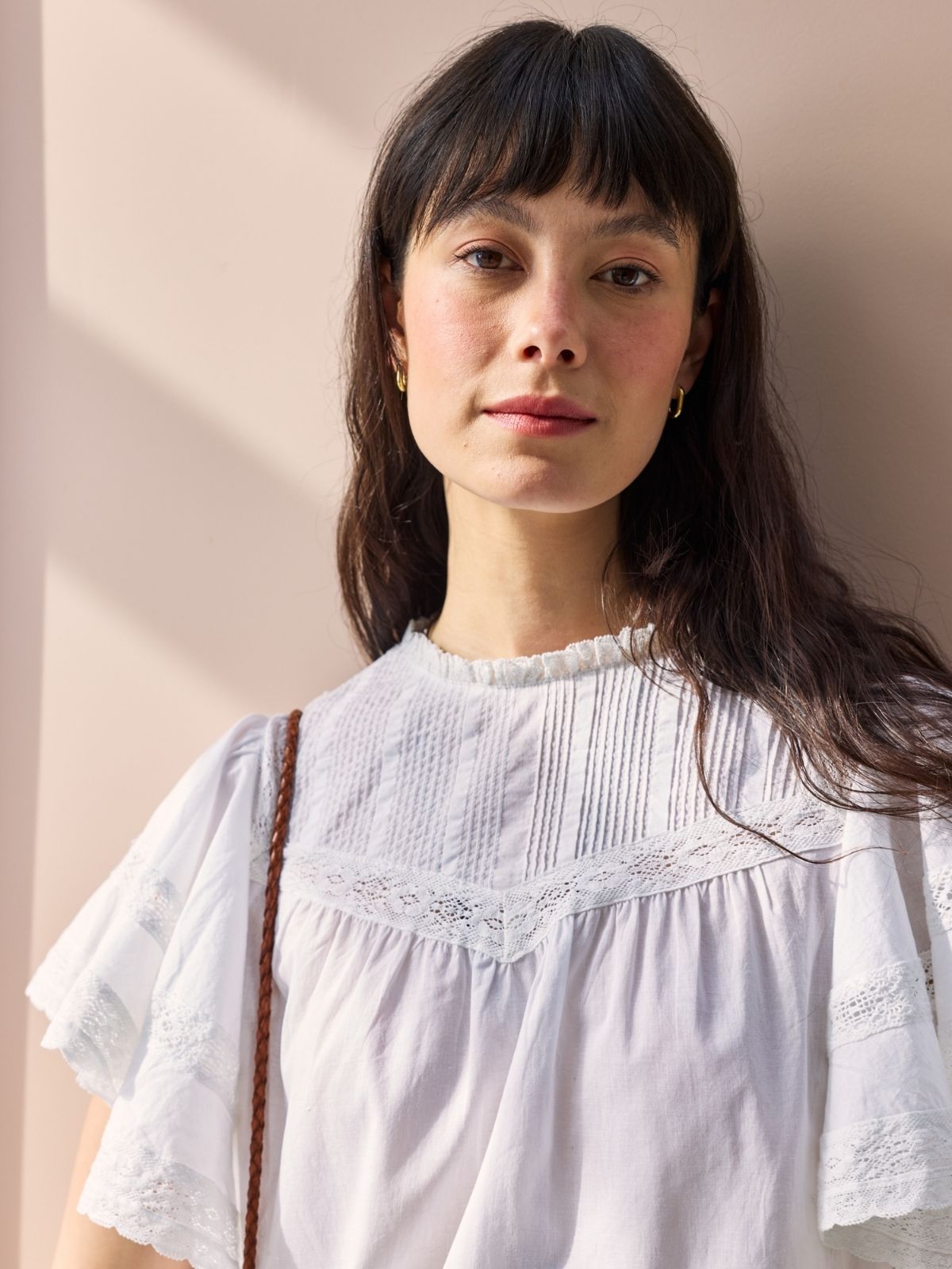Iris Fashion - BY IRIS - Capri Lace Insert Top - White
