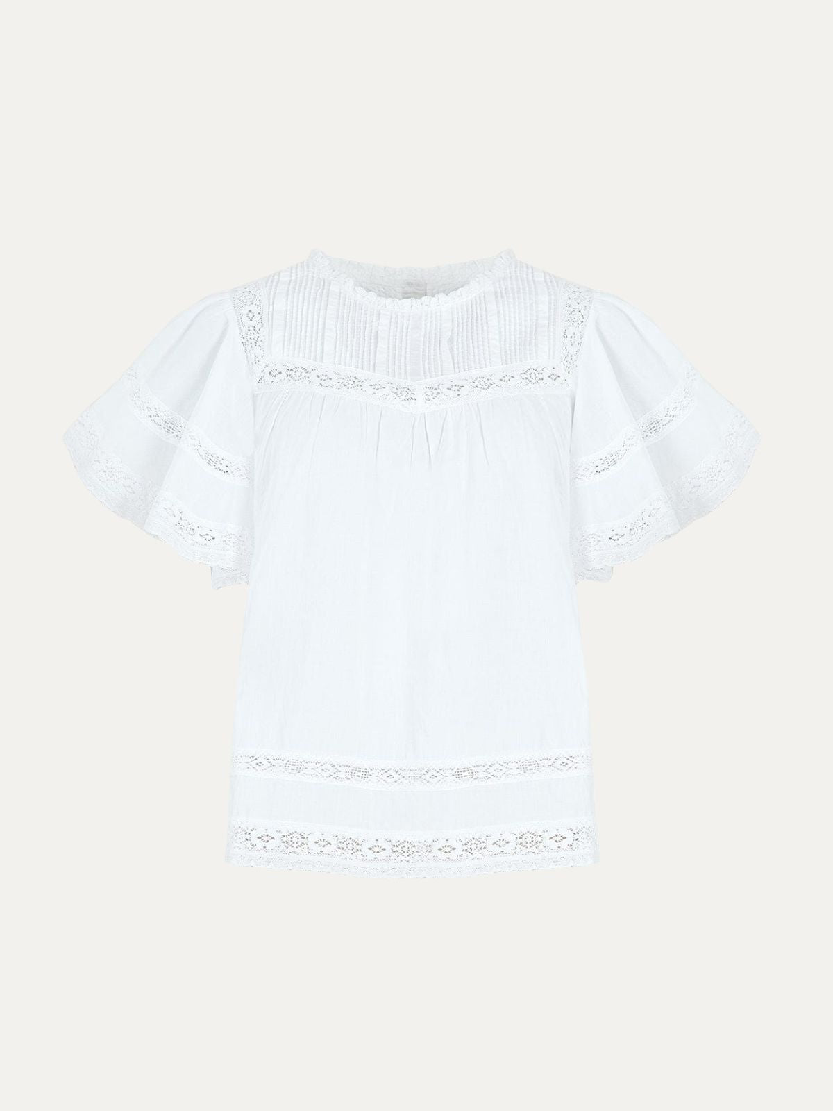 Capri Lace Insert Top - White