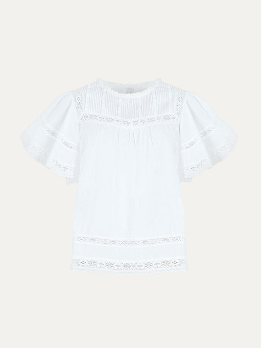 Capri Lace Insert Top - White