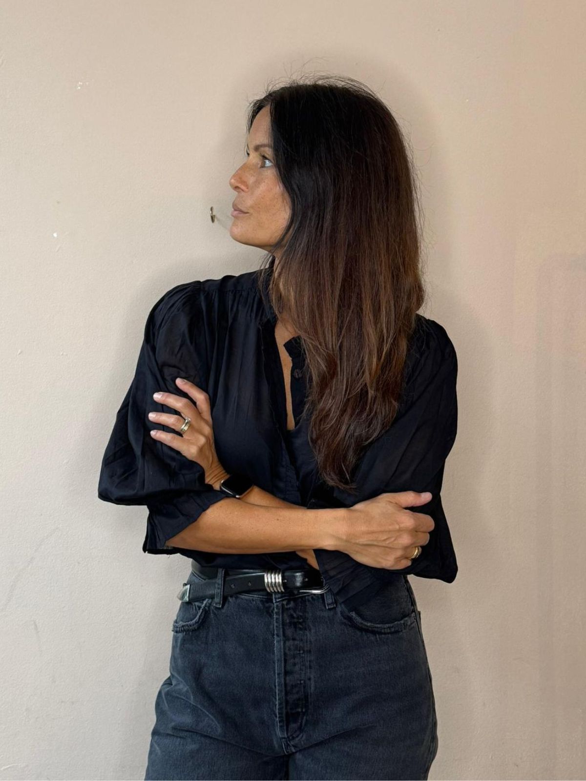 Frankie Voile Ruffle Blouse - Black