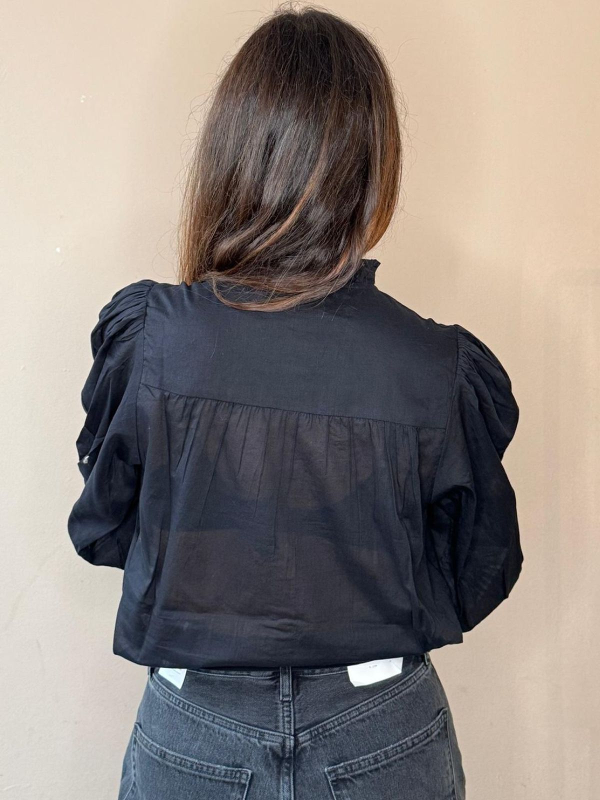 Frankie Voile Ruffle Blouse - Black