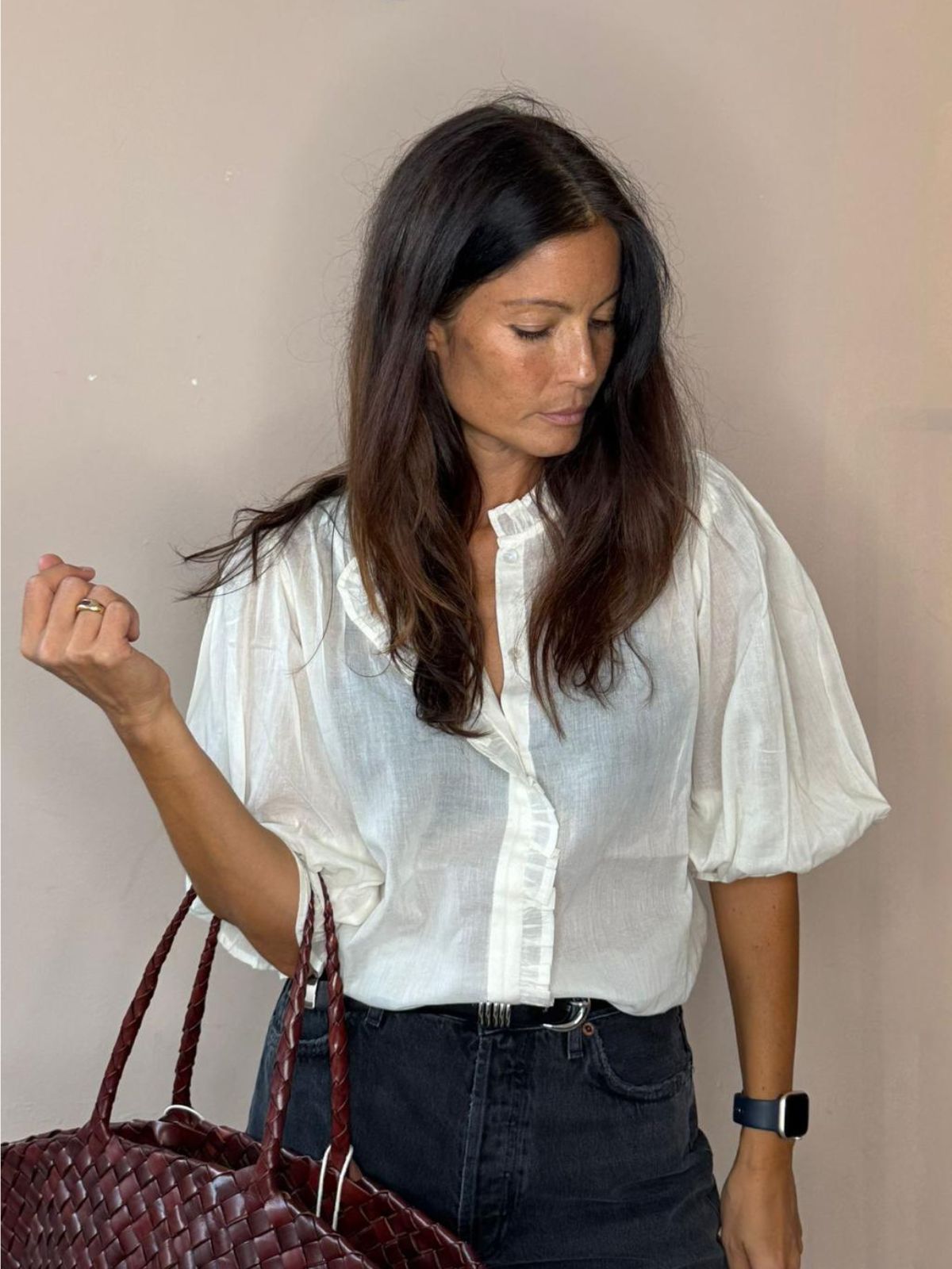 Frankie Voile Ruffle Blouse - Ecru