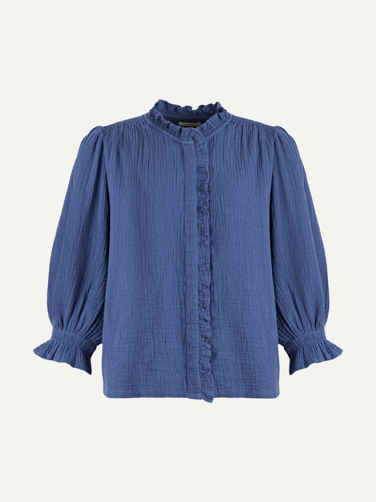 Frankie Double Cotton Gauze Blouse - Blue