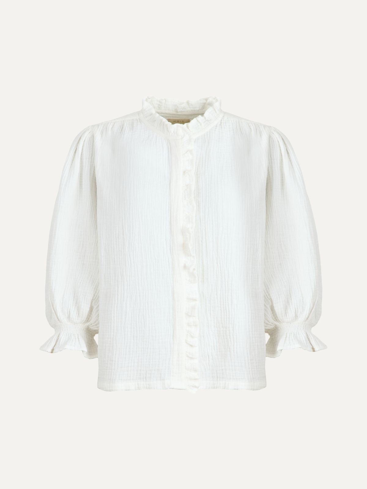 Frankie Double Cotton Gauze Blouse - White
