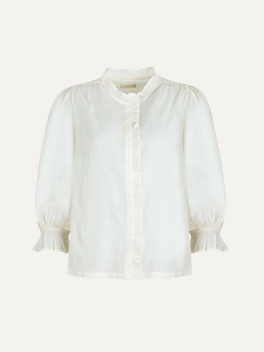 Frankie Voile Ruffle Blouse - Ecru