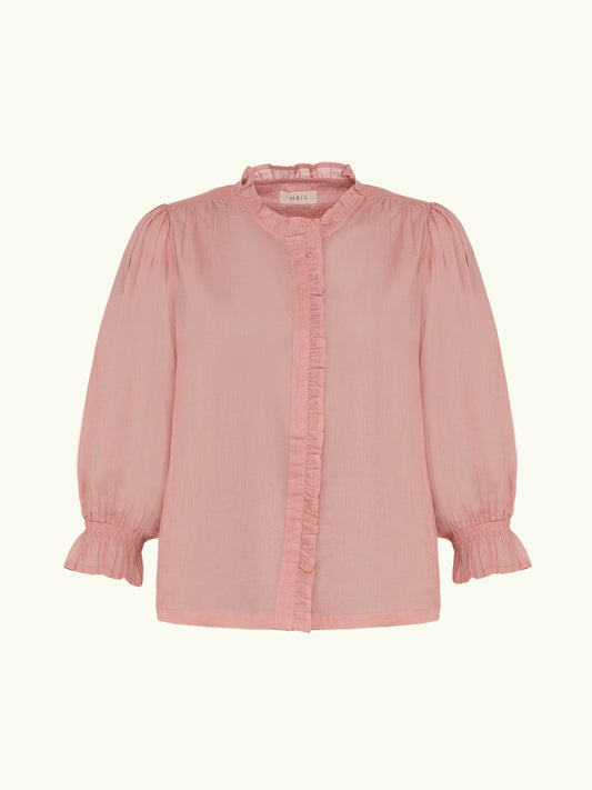 Frankie Voile Ruffle Blouse - Pink