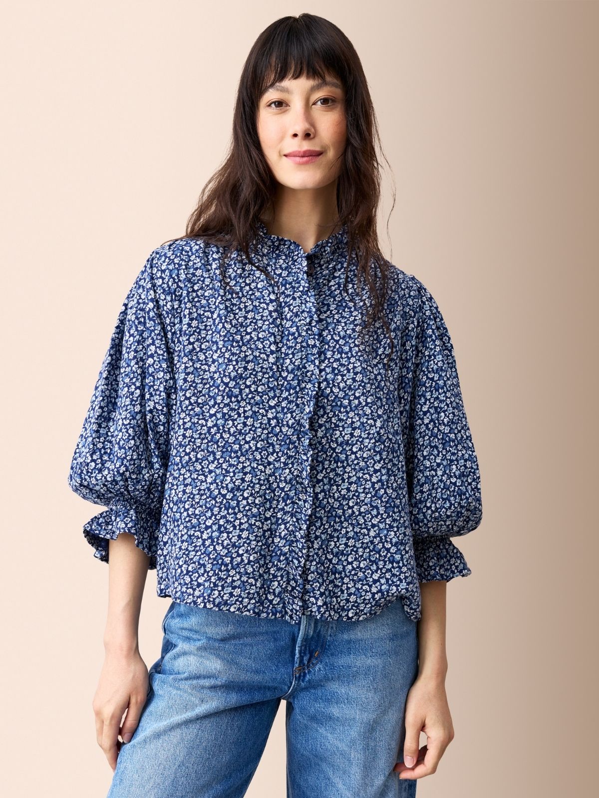 Iris Fashion - BY IRIS - Frankie Ruffle Blouse - Ditsy Print