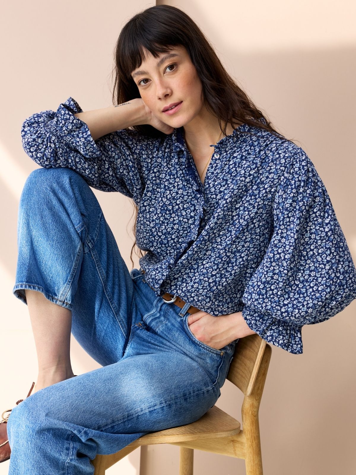 Iris Fashion - BY IRIS - Frankie Ruffle Blouse - Ditsy Print