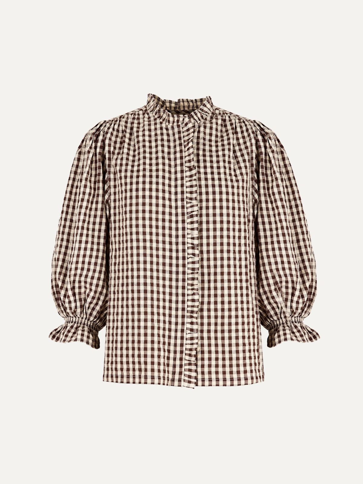 Frankie Check Blouse - Brown