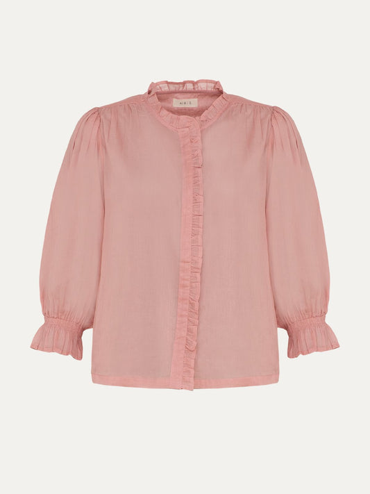 Frankie Voile Ruffle Blouse - Pink