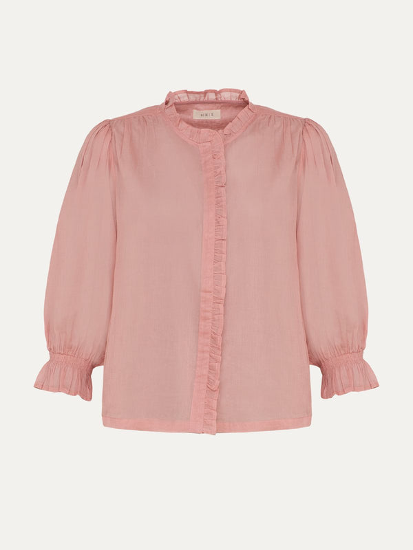 Frankie Voile Ruffle Blouse - Pink