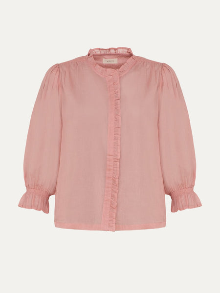 Frankie Voile Ruffle Blouse - Pink – Iris Lifestyle