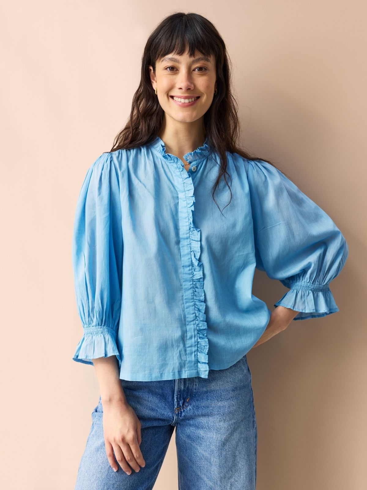 bibiy 新品IRIS RUFFLE TOP Iris Ruffle Top - Cream | Fashion Nova