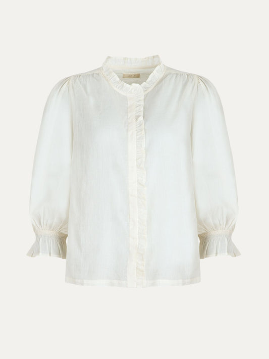 Frankie Voile Ruffle Blouse - Ecru