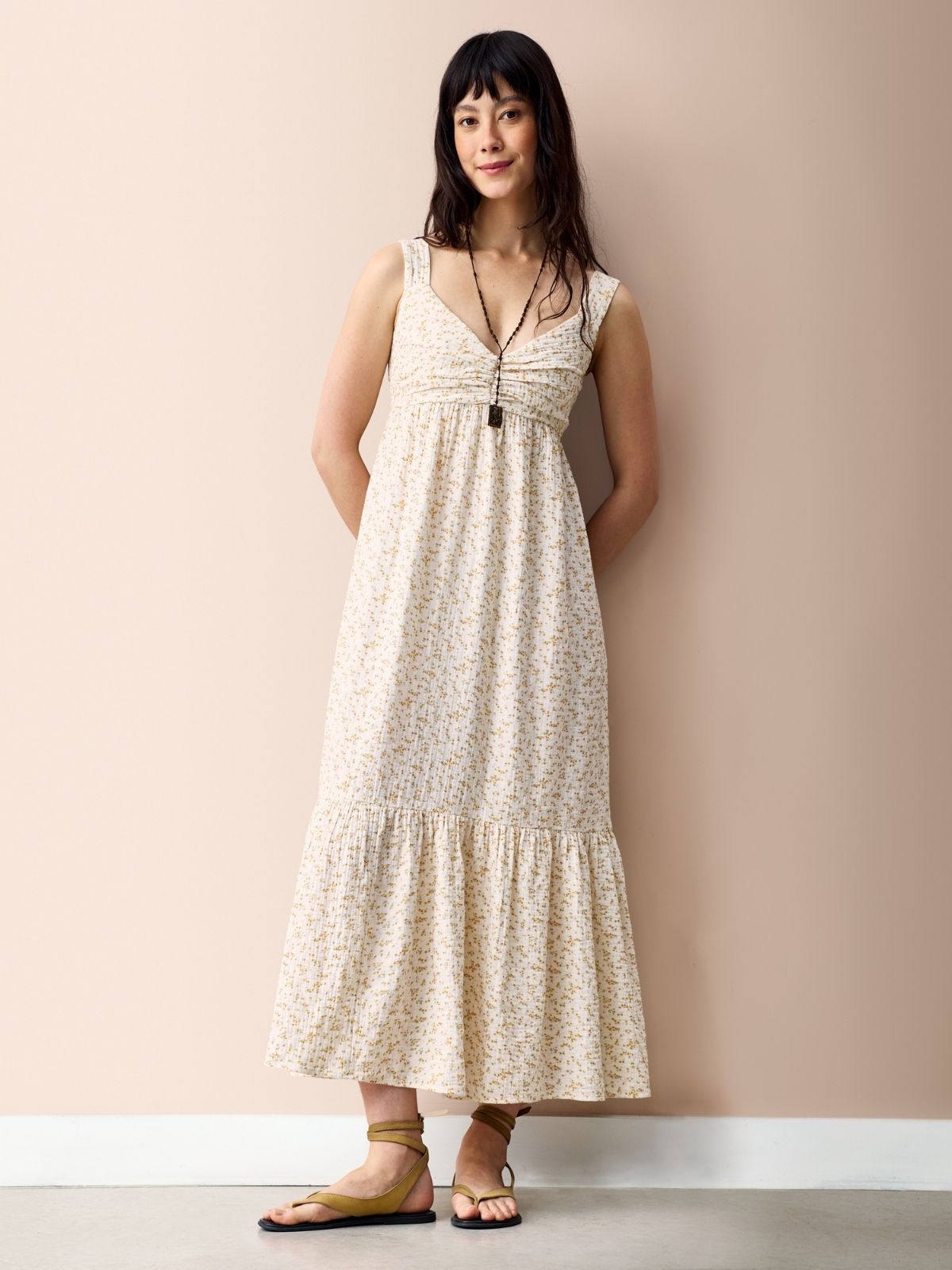 Ivy Double Cotton Gauze Dress - Ditsy Print