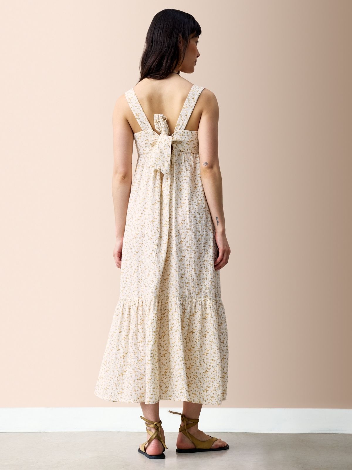 Ivy Double Cotton Gauze Dress - Ditsy Print