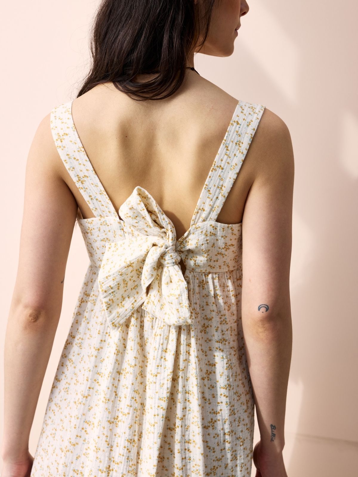 Ivy Double Cotton Gauze Dress - Ditsy Print